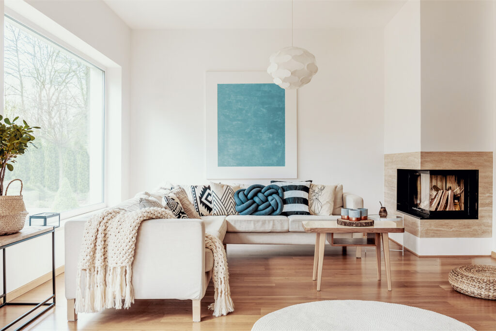 Laminate flooring in a living room
