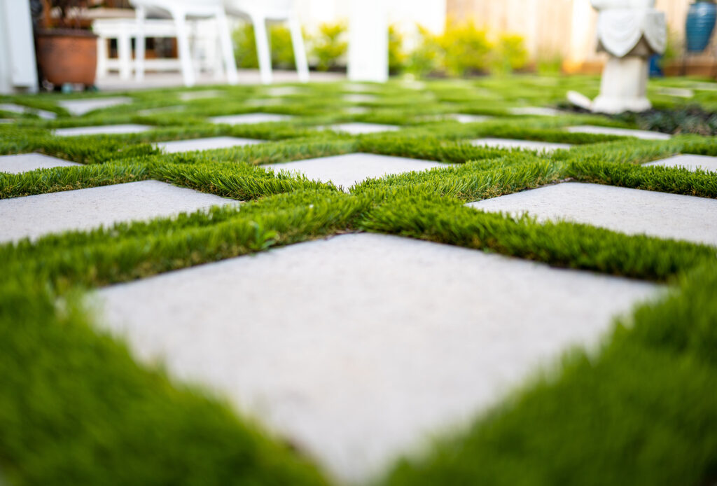 artificial grass and outdoor chairs