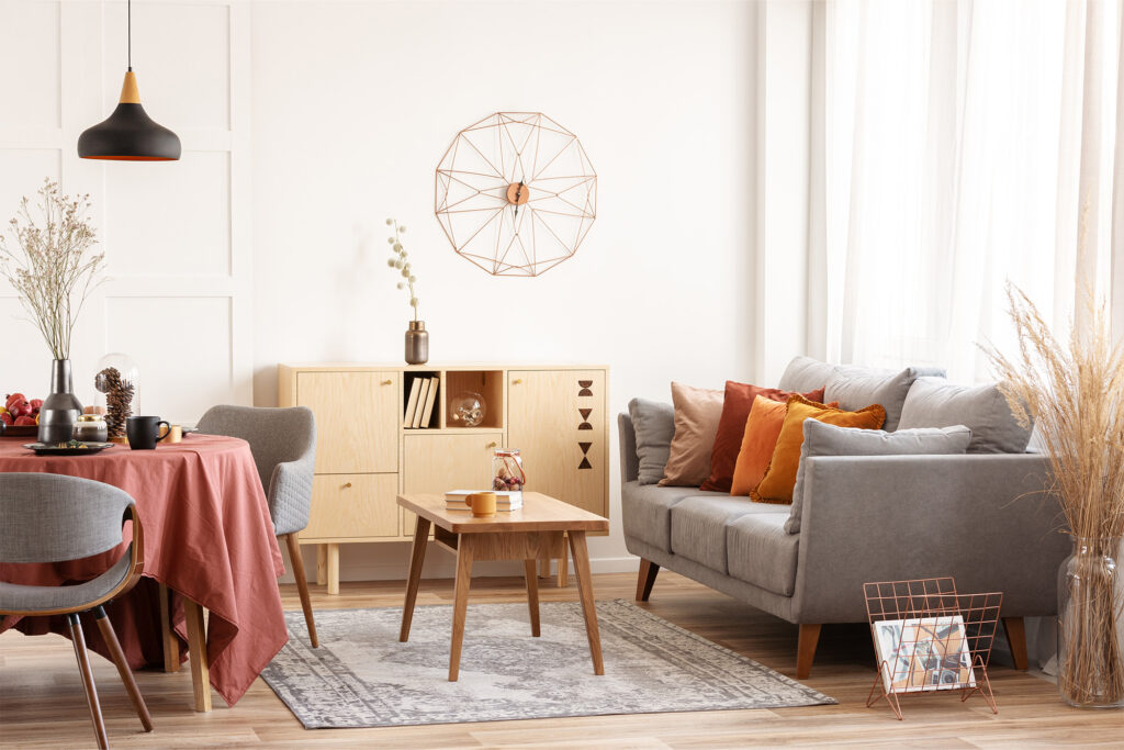 area rug in a living room