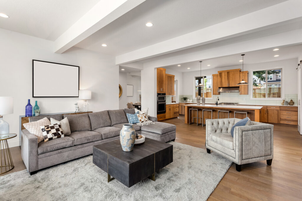 laminate flooring in an open concept home